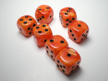 Chessex Vortex Orange w/Black 16mm d6