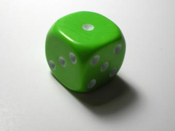 Game Master Mini Green w/White 16mm d6