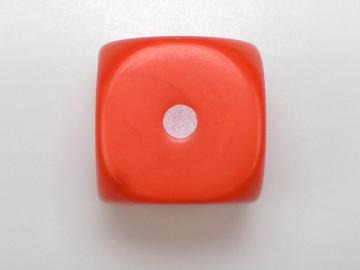 Unknown Opaque Orange w/White 16mm d6 Dice