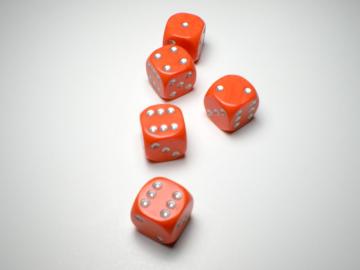 Game Master Opaque Orange w/Silver 16mm d6