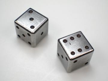 Handmade Steel Dice w/Black 15mm d6