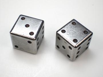 Handmade Steel Dice w/Black 15mm d6