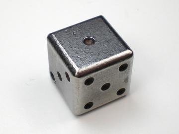 Handmade Steel Dice w/Black 15mm d6