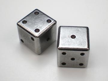 Handmade Steel Dice w/Black 15mm d6