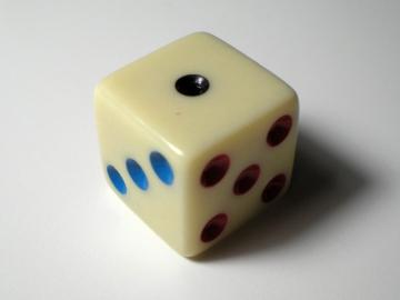 Koplow Games 3 Colors of Pips on Ivory 16mm d6 Dice