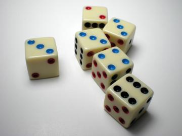 Koplow Games 3 Colors of Pips on Ivory 16mm d6 Dice