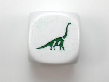 Koplow Games Brontosaurus White w/Green 16mm d6 Dice
