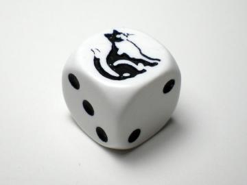 Koplow Games Cat White w/Black 16mm d6 Dice