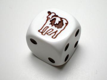 Koplow Games Cow White w/Brown 16mm d6 Dice