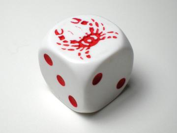 Koplow Games Crab White w/Red 16mm d6 Dice