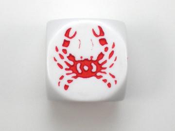 Koplow Games Crab White w/Red 16mm d6 Dice