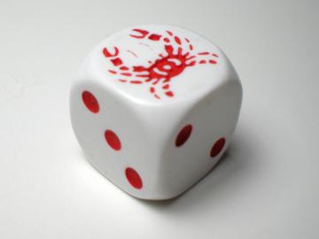 Koplow Games Crab White w/Red 16mm d6 Dice