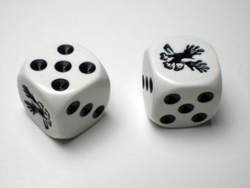 Koplow Games Eagle White w/Black 16mm d6 Dice