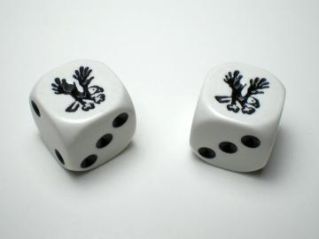 Koplow Games Eagle White w/Black 16mm d6 Dice