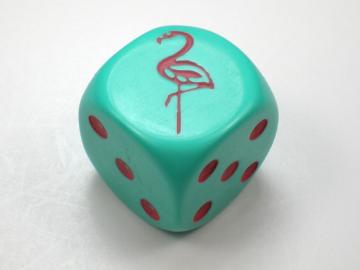 Koplow Games Flamingo Aqua w/Pink 16mm d6 Dice