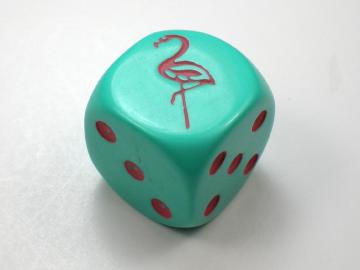 Koplow Games Flamingo Aqua w/Pink 16mm d6 Dice