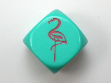 Koplow Games Flamingo Aqua w/Pink 16mm d6 Dice