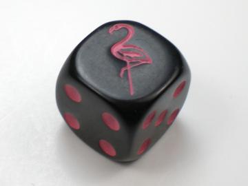 Koplow Games Flamingo Black w/Pink 16mm d6 Dice