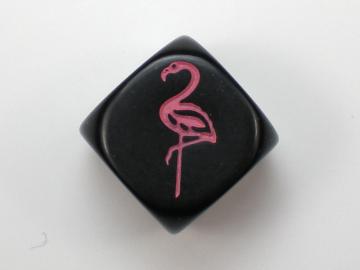 Koplow Games Flamingo Black w/Pink 16mm d6 Dice