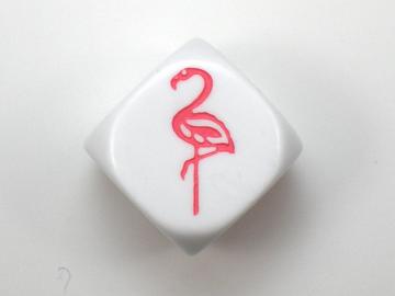 Koplow Games Flamingo White w/Pink 16mm d6 Dice