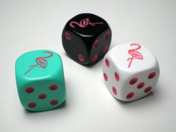 Koplow Games Flamingo Aqua w/Pink 16mm d6 Dice