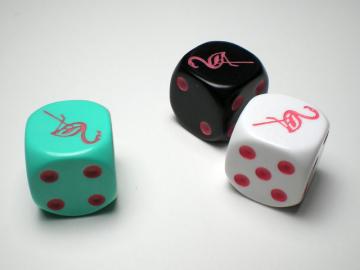 Koplow Games Flamingo Aqua w/Pink 16mm d6 Dice