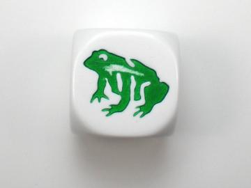 Koplow Games Frog White w/Green 16mm d6 Dice