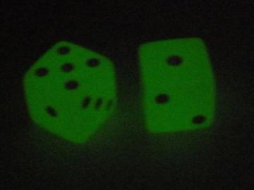 Koplow Games Glow in the Dark Blue w/White 16mm d6 Dice