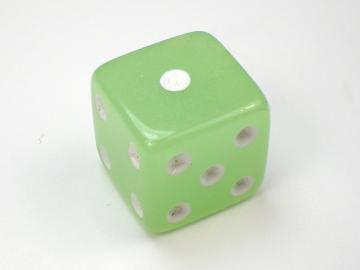 Koplow Games Glow in the Dark Lime w/White 16mm d6 Dice