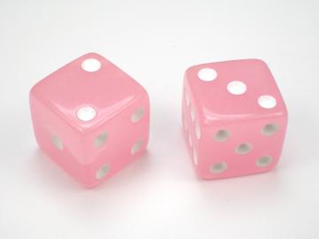 Koplow Games Glow in the Dark Pink w/White 16mm d6 Dice