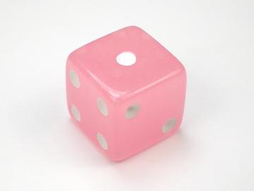 Koplow Games Glow in the Dark Pink w/White 16mm d6 Dice