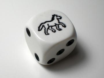 Koplow Games Horse White w/Black 16mm d6 Dice