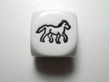 Koplow Games Horse White w/Black 16mm d6 Dice