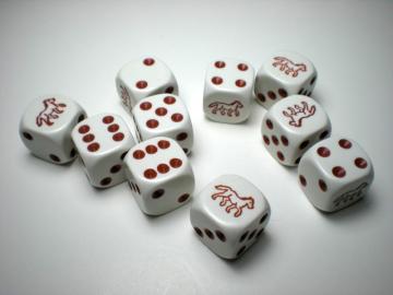 Koplow Games Horse White w/Brown 16mm d6 Dice