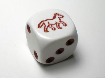 Koplow Games Horse White w/Brown 16mm d6 Dice