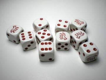 Koplow Games Horse White w/Brown 16mm d6 Dice