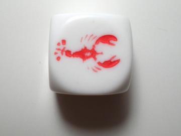 Koplow Games Lobster White w/Red 16mm d6 Dice