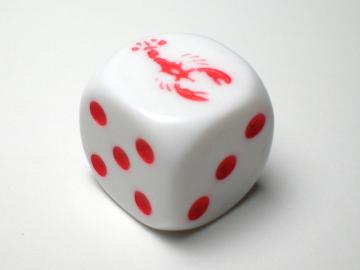 Koplow Games Lobster White w/Red 16mm d6 Dice