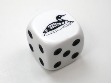 Koplow Games Loon White w/Black 16mm d6 Dice