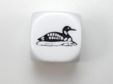 Koplow Games Loon White w/Black 16mm d6 Dice