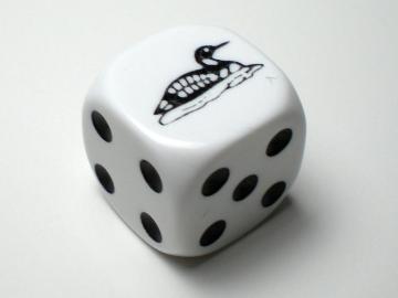 Koplow Games Loon White w/Black 16mm d6 Dice