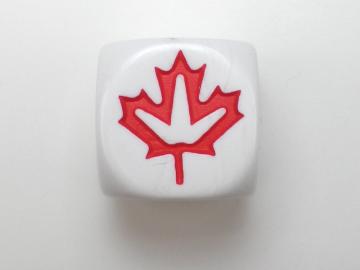 Koplow Games Maple Leaf White w/Red 16mm d6 Dice