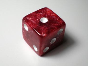 Koplow Games Marbelized Red w/White16mm d6 Dice