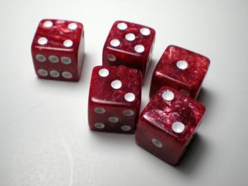 Koplow Games Marbelized Red w/White16mm d6 Dice