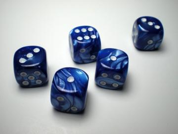 Koplow Games Marble Blue w/White16mm d6 Dice