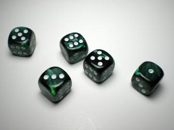 Koplow Games Marble Green w/White16mm d6 Dice