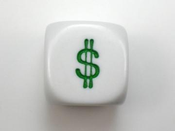 Koplow Games Money Dice White w/Green 16mm d6 Dice