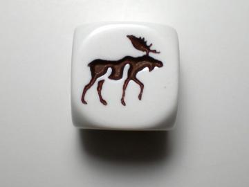 Koplow Games Moose White w/Brown 16mm d6 Dice