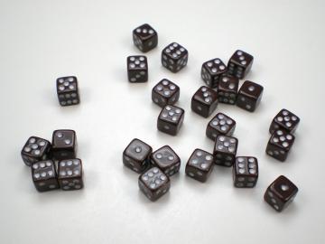 Koplow Games Opaque Brown w/White 5mm d6 Dice