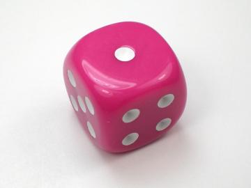 Koplow Games Opaque Pink w/White 16mm d6 Dice